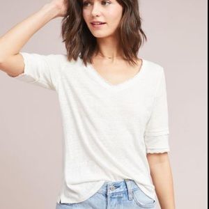 Anthropologie Alina lace trim tee